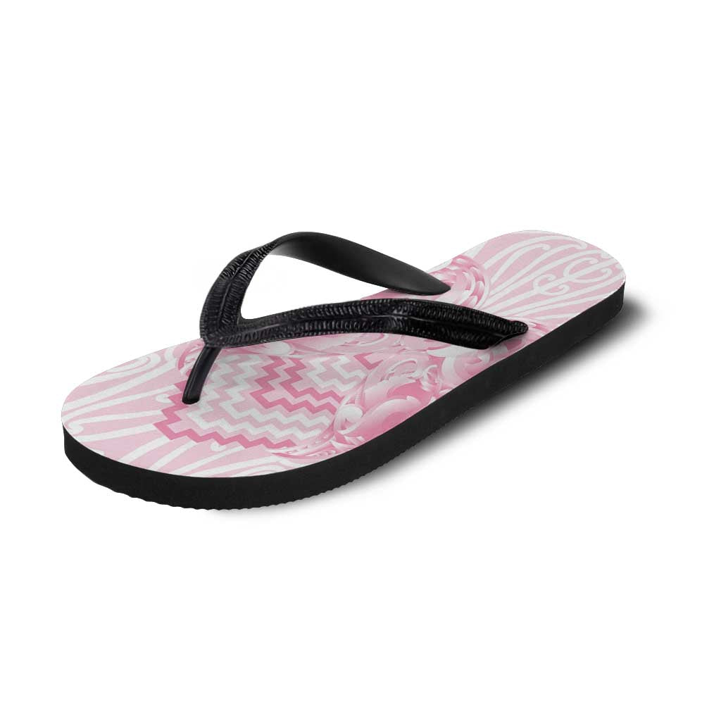 Aotearoa Kowhaiwhai Poutama Pink Motif Flip Flops