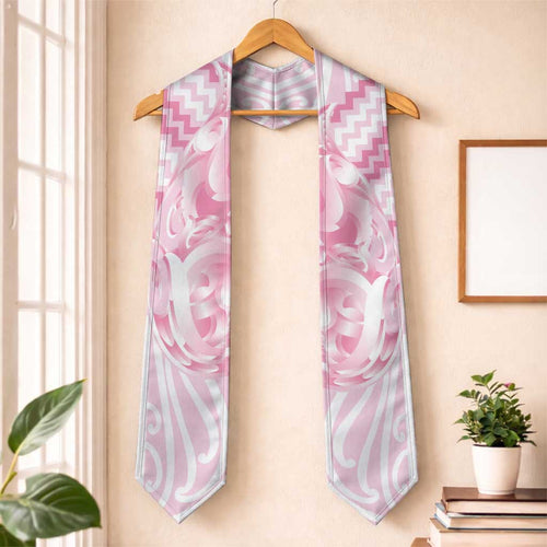 Aotearoa Kowhaiwhai Poutama Pink Motif Graduation Stole