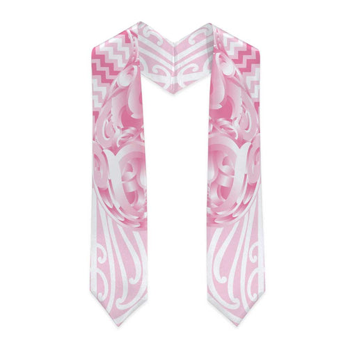 Aotearoa Kowhaiwhai Poutama Pink Motif Graduation Stole