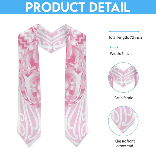 Aotearoa Kowhaiwhai Poutama Pink Motif Graduation Stole
