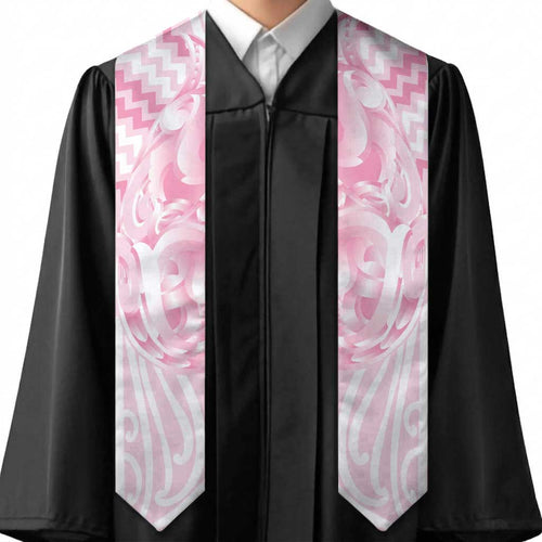 Aotearoa Kowhaiwhai Poutama Pink Motif Graduation Stole