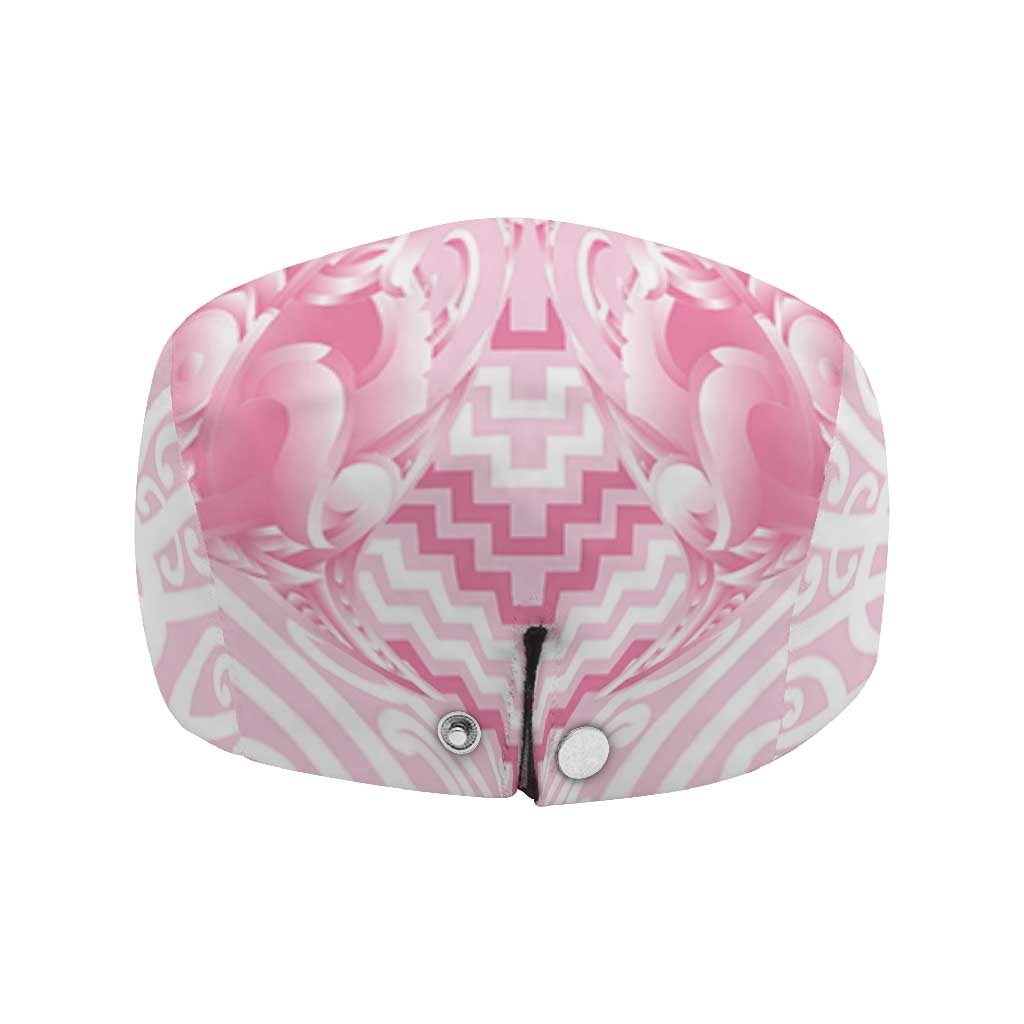 Aotearoa Kowhaiwhai Poutama Pink Motif Jeff Hat