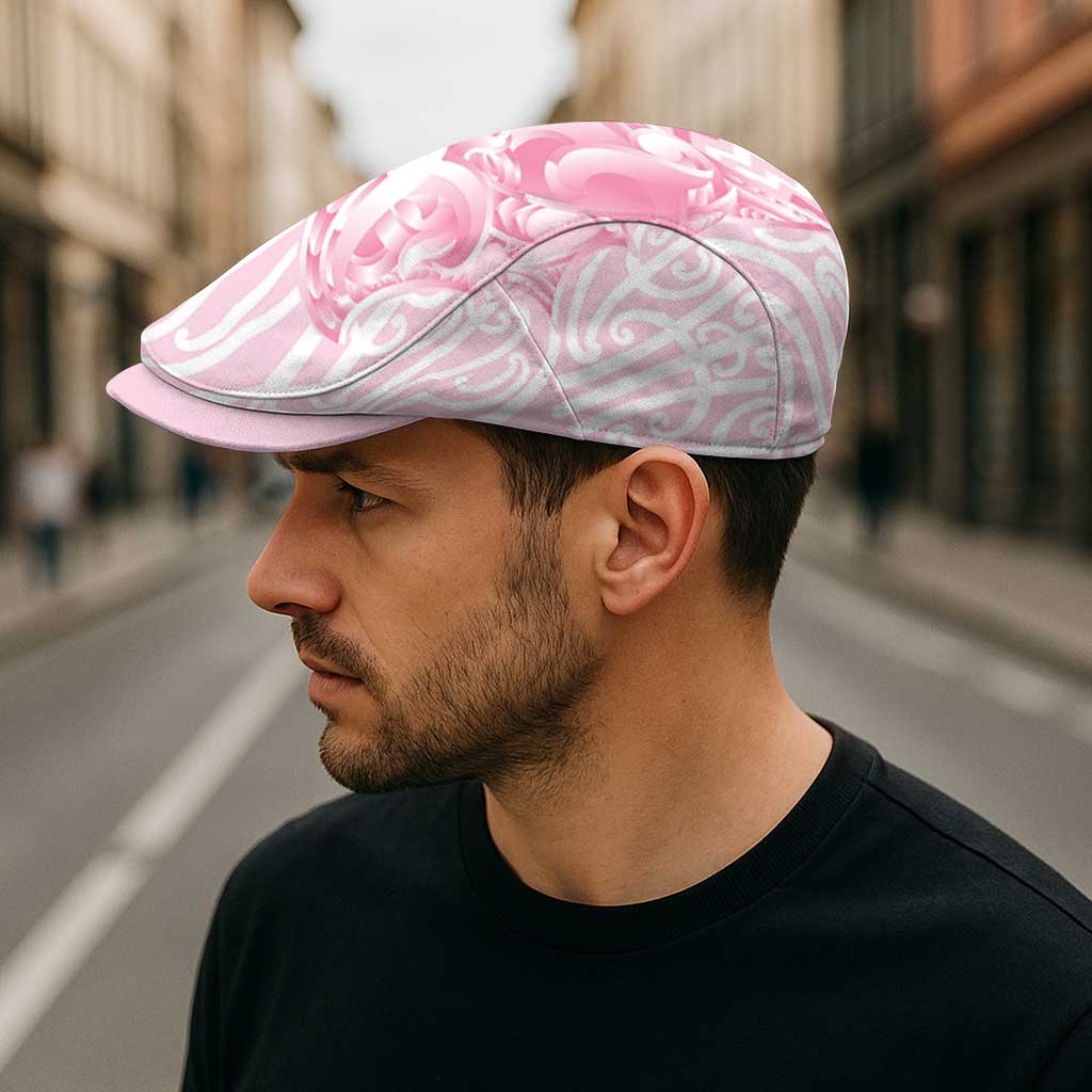 Aotearoa Kowhaiwhai Poutama Pink Motif Jeff Hat