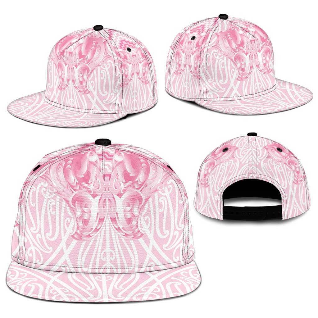 Aotearoa Kowhaiwhai Poutama Pink Motif Snapback Cap