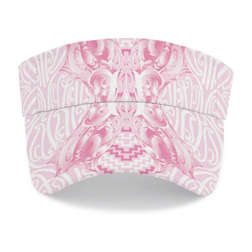 Aotearoa Kowhaiwhai Poutama Pink Motif Sun Visor Cap