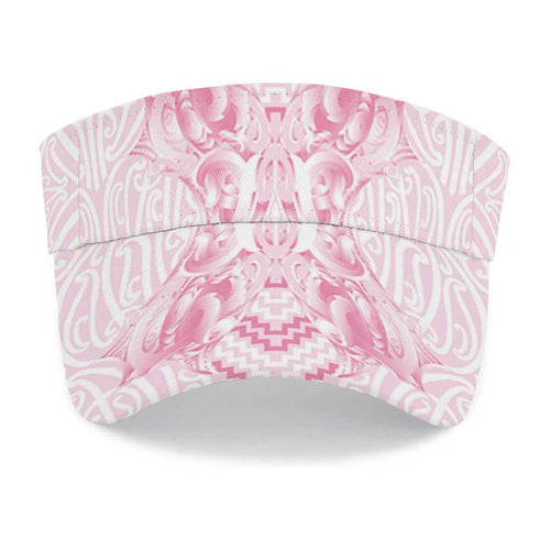 Aotearoa Kowhaiwhai Poutama Pink Motif Sun Visor Cap