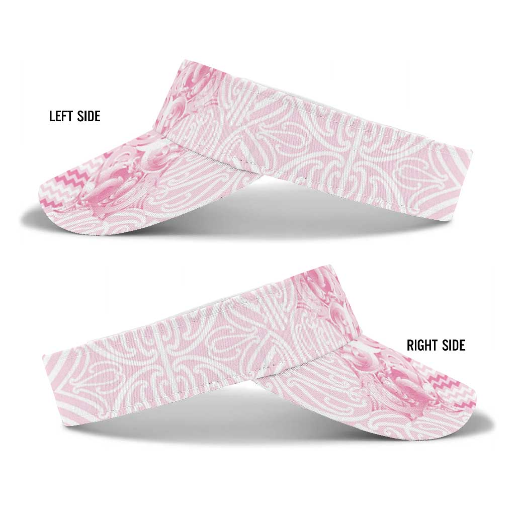 Aotearoa Kowhaiwhai Poutama Pink Motif Sun Visor Cap