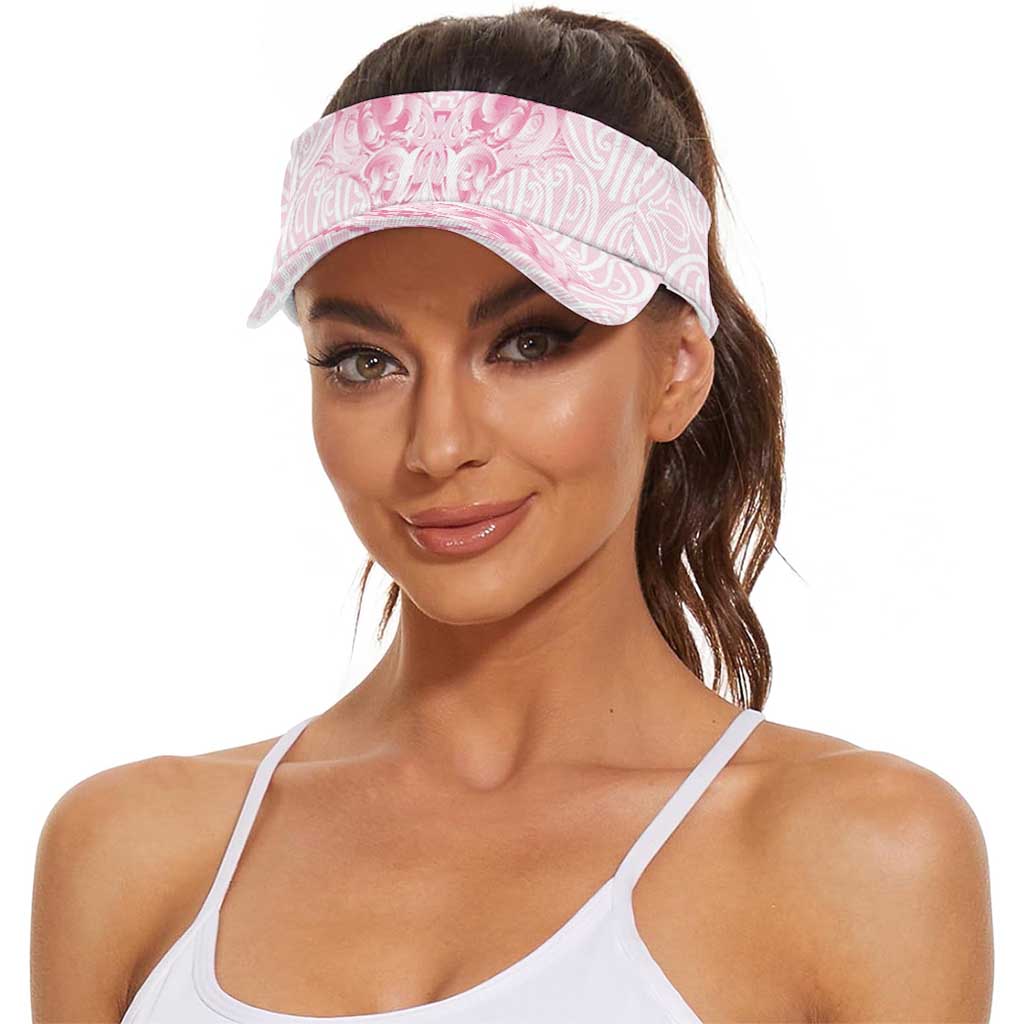 Aotearoa Kowhaiwhai Poutama Pink Motif Sun Visor Cap