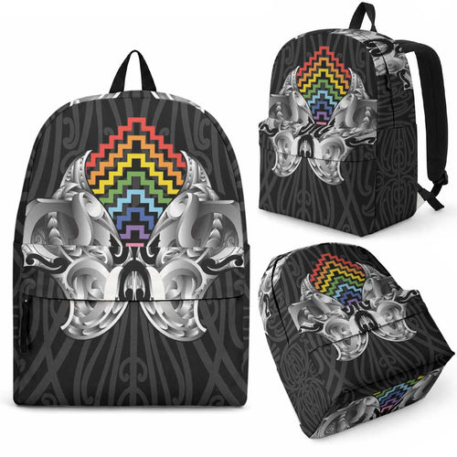 Aotearoa Kowhaiwhai Poutama Rainbow Motif Backpack