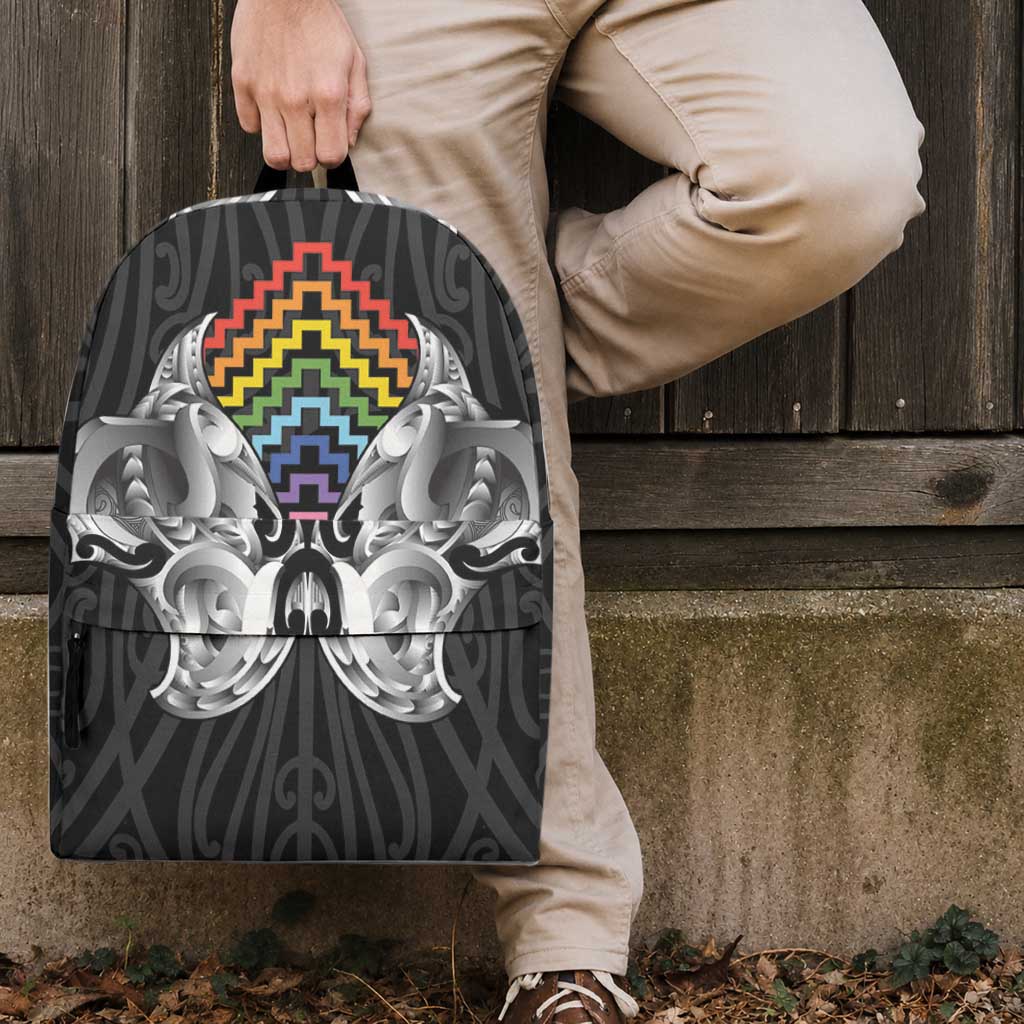 Aotearoa Kowhaiwhai Poutama Rainbow Motif Backpack