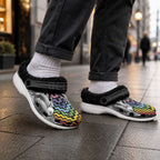 Aotearoa Kowhaiwhai Poutama Rainbow Motif Fleece Clogs