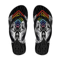 Aotearoa Kowhaiwhai Poutama Rainbow Motif Flip Flops