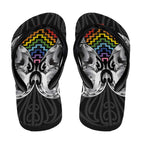 Aotearoa Kowhaiwhai Poutama Rainbow Motif Flip Flops