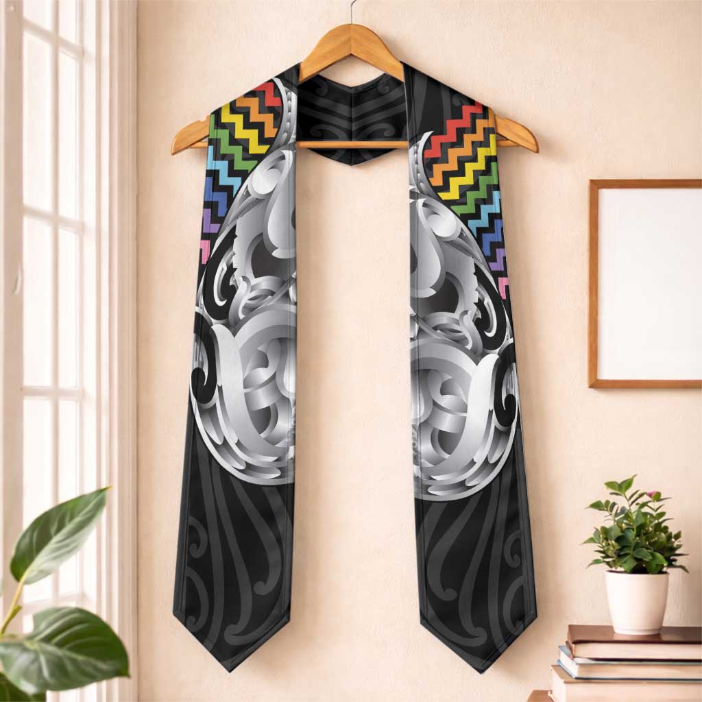 Aotearoa Kowhaiwhai Poutama Rainbow Motif Graduation Stole