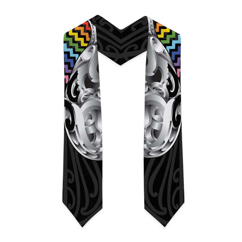 Aotearoa Kowhaiwhai Poutama Rainbow Motif Graduation Stole