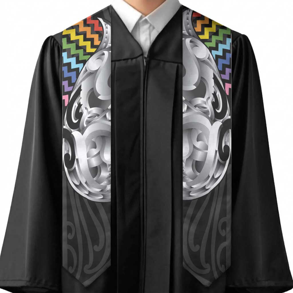 Aotearoa Kowhaiwhai Poutama Rainbow Motif Graduation Stole