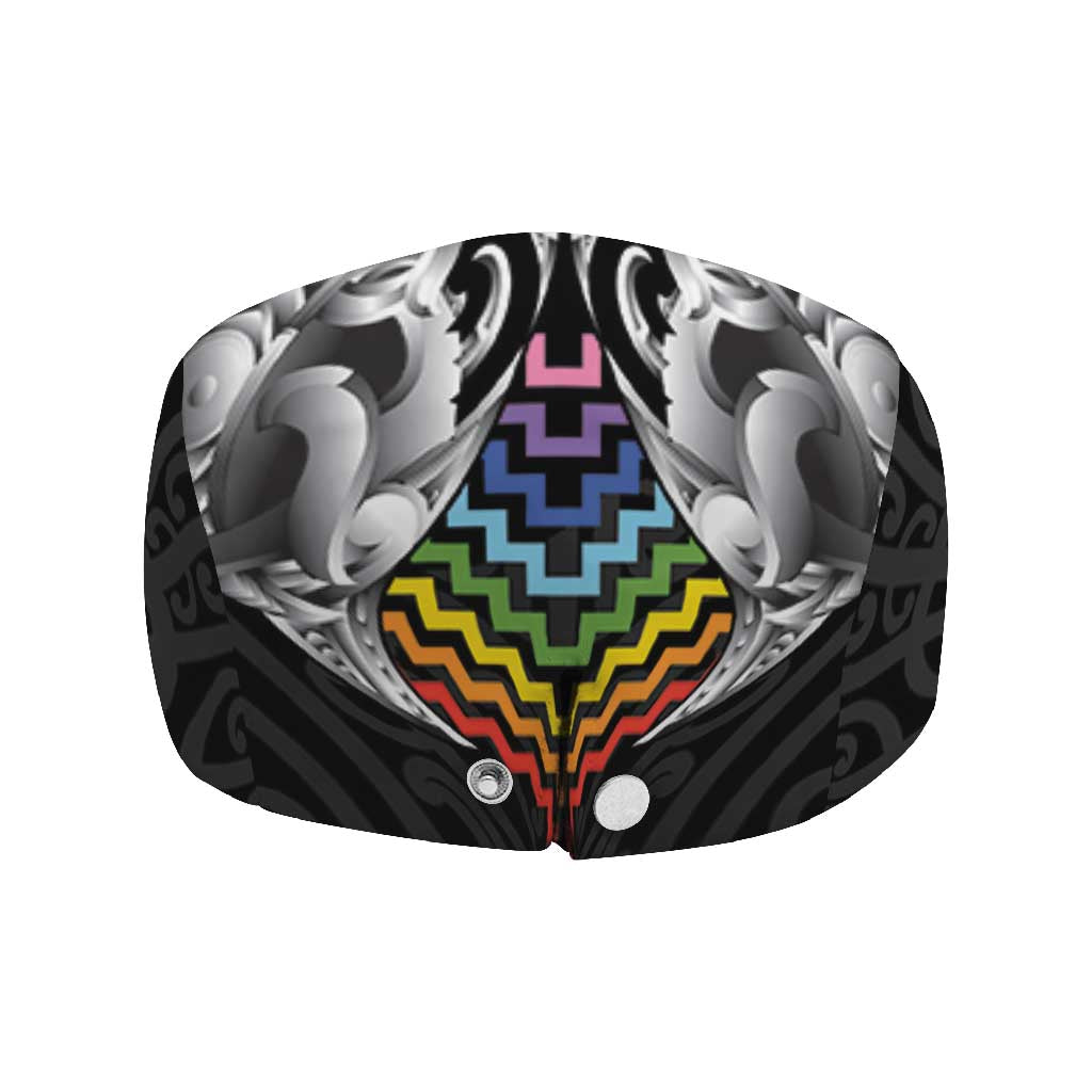 Aotearoa Kowhaiwhai Poutama Rainbow Motif Jeff Hat