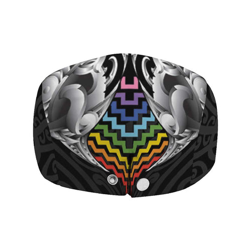 Aotearoa Kowhaiwhai Poutama Rainbow Motif Jeff Hat