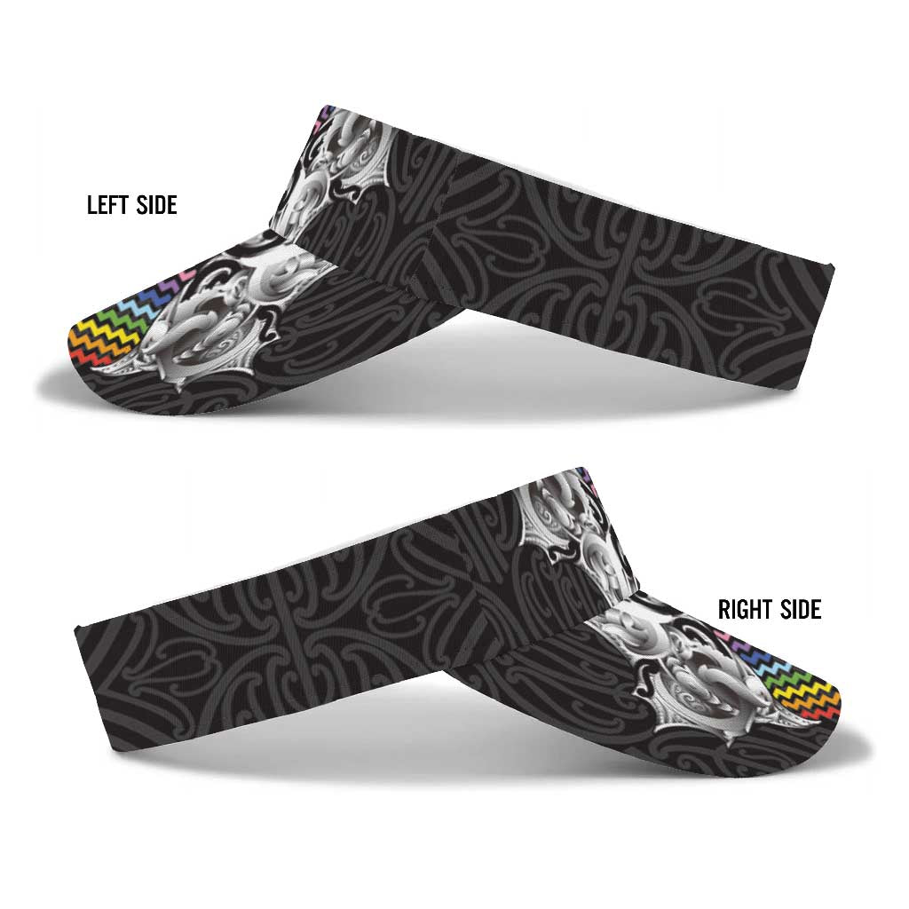 Aotearoa Kowhaiwhai Poutama Rainbow Motif Sun Visor Cap