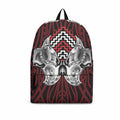 Aotearoa Kowhaiwhai Poutama Red Motif Backpack