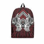 Aotearoa Kowhaiwhai Poutama Red Motif Backpack