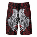 Aotearoa Kowhaiwhai Poutama Red Motif Board Shorts