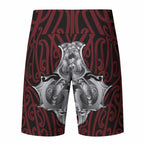 Aotearoa Kowhaiwhai Poutama Red Motif Board Shorts