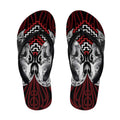 Aotearoa Kowhaiwhai Poutama Red Motif Flip Flops