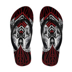 Aotearoa Kowhaiwhai Poutama Red Motif Flip Flops