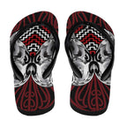 Aotearoa Kowhaiwhai Poutama Red Motif Flip Flops