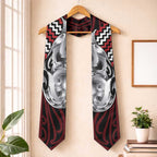 Aotearoa Kowhaiwhai Poutama Red Motif Graduation Stole