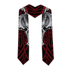 Aotearoa Kowhaiwhai Poutama Red Motif Graduation Stole