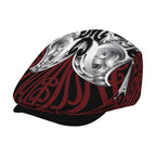 Aotearoa Kowhaiwhai Poutama Red Motif Jeff Hat
