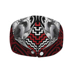 Aotearoa Kowhaiwhai Poutama Red Motif Jeff Hat