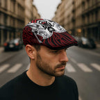 Aotearoa Kowhaiwhai Poutama Red Motif Jeff Hat