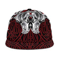 Aotearoa Kowhaiwhai Poutama Red Motif Snapback Cap