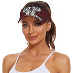 Aotearoa Kowhaiwhai Poutama Red Motif Sun Visor Cap