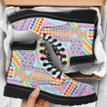 Aotearoa Kowhaiwhai Taniko Patchwork Rainbow Motifs All Season Boots