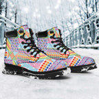 Aotearoa Kowhaiwhai Taniko Patchwork Rainbow Motifs All Season Boots