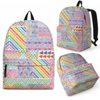 Aotearoa Kowhaiwhai Taniko Patchwork Rainbow Motifs Backpack
