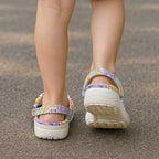 Aotearoa Kowhaiwhai Taniko Patchwork Rainbow Motifs Clogs Shoes