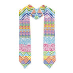 Aotearoa Kowhaiwhai Taniko Patchwork Rainbow Motifs Graduation Stole