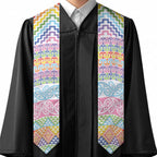 Aotearoa Kowhaiwhai Taniko Patchwork Rainbow Motifs Graduation Stole