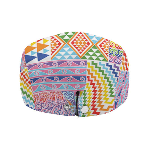 Aotearoa Kowhaiwhai Taniko Patchwork Rainbow Motifs Jeff Hat