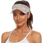 Aotearoa Kowhaiwhai Taniko Patchwork Rainbow Motifs Sun Visor Cap