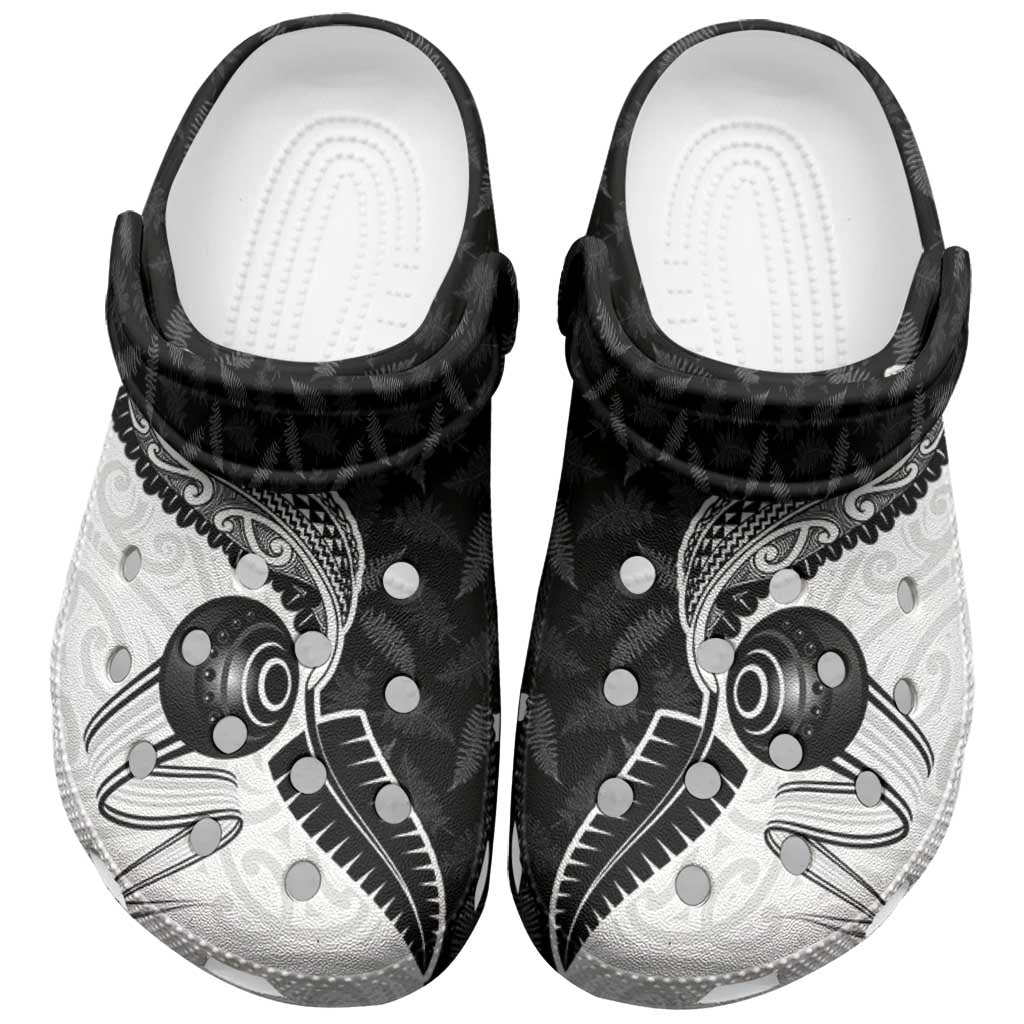 Aotearoa Lawn Bowls Clogs Shoes Maori and Silver Fern Half Style - Aussie Hoodie