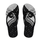 Aotearoa Lawn Bowls Flip Flops Maori and Silver Fern Half Style - Aussie Hoodie