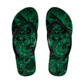 Aotearoa Maori Hei Tiki Flip Flops Kakariki Kowhaiwhai Puhoro Motif
