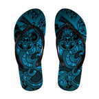 Aotearoa Maori Hei Tiki Flip Flops Kikorangi Kowhaiwhai Puhoro Motif