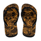 Aotearoa Maori Hei Tiki Flip Flops Koura Kowhaiwhai Puhoro Motif